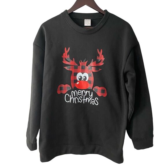 Women Christmas Pullover Loose Fit Long Sleeve Sweatshirt  Fleece Small - Picture 1 of 8